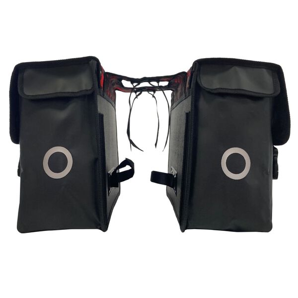 Willex Coșuri pentru bicicletă &bdquo;Fire&rdquo; 30 L &bdquo;Tarpaulin&rdquo;, roșu și negru