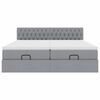 vidaXL Cadru de pat otoman cu saltele Gri deschis 180x200cm Material