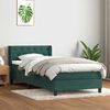 vidaXL Pat box spring cu saltea, verde &icirc;nchis, 80x210 cm, catifea