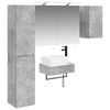 vidaXL Set de mobilier pentru baie 5 buc. Gri Beton
