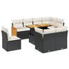 vidaXL Set mobilier de grădină cu perne, 9 piese, negru, poliratan