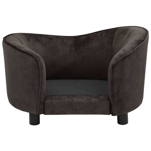 vidaXL Canapea pentru c&acirc;ini, maro, 69 x 49 x 40 cm, pluș