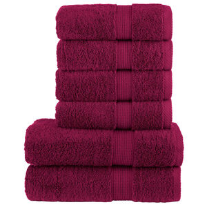 vidaXL Set de prosoape premium SOLUND, 6 piese, bordo, 600 g/m&sup2;