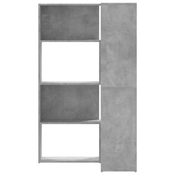 vidaXL Bibliotecă 4 niveluri gri beton 85x85x140 cm lemn prelucrat
