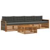vidaXL Set de canapele de exterior cu pernă 5 pcs Natural și Antracit