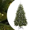 vidaXL Brad de Crăciun artificial 210 cm 300 LED-uri Alb cald Verde