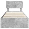 vidaXL Cadru de pat cu headboard Gri Beton 75 x 190 cm Lemn prelucrat
