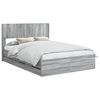 vidaXL Cadru de pat cu depozitare și tăblie Sonoma gri 150 x 200 cm