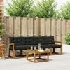 vidaXL Set de canapele de exterior cu pernă 5 pcs Natural și Negru