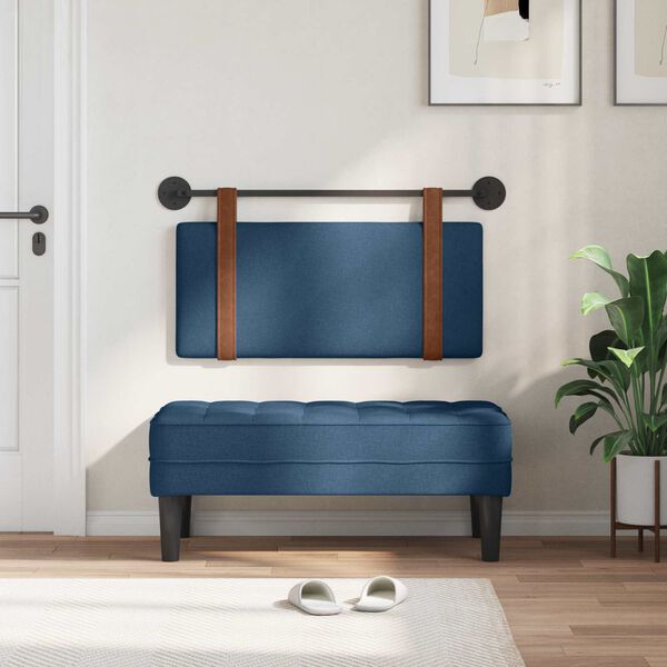 vidaXL Cap de pat suspendat Pe perete albastru 90 x 55 x 5 cm PU antic