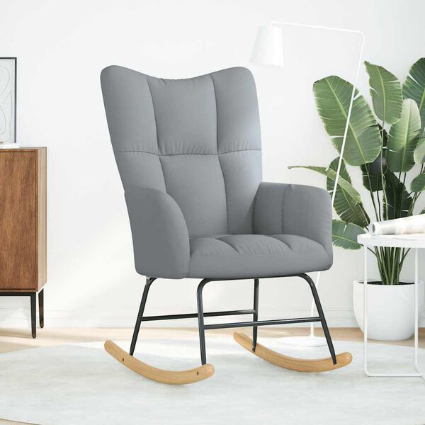 vidaXL Scaun balansoar, gri deschis, material textil