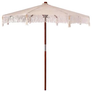 vidaXL Umbrelă macram&eacute; Crem 252.5 x 252.5 x 260 cm
