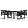 vidaXL Set de mobilier pentru grădină, 7 piese, negru