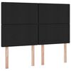 vidaXL Pat cu saltea și LED cu saltea Negru 140 x 200 cm Poliester