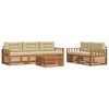 vidaXL Set de canapele de exterior 6 buc. Natural și Bej