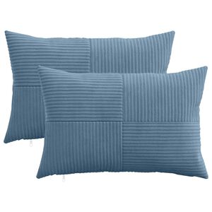 vidaXL Husă pentru pernă 2 pcs ALMELO albastru 30 x 50 cm cord