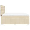 vidaXL Pat box spring cu saltea, crem, 160x200 cm, material textil