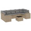 vidaXL Set canapele de grădină, 8 piese, cu perne, bej, poliratan