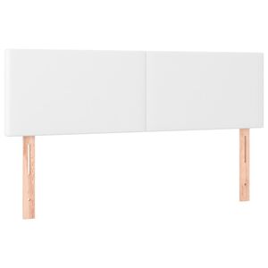 vidaXL Tăblii de pat, alb, 144x5x78/88 cm, piele ecologică