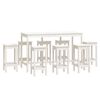 vidaXL Set mobilier de bar, 9 piese, alb, lemn masiv de pin
