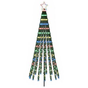 vidaXL Brad de Crăciun LED 180 cm 255 LED-uri Multicolor Oțel Negru