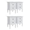 vidaXL Noptiere cu 2 sertare, 4 buc., alb, MDF