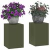vidaXL Suport pentru plante 2 pcs Olivengrønn 24 x 24 x 35 cm Oțel