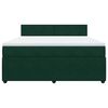 vidaXL Pat box spring cu saltea, verde &icirc;nchis, 180x200 cm, catifea