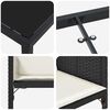 vidaXL Set de masă pentru grădină cu pernă 9 pcs Negru poliratan