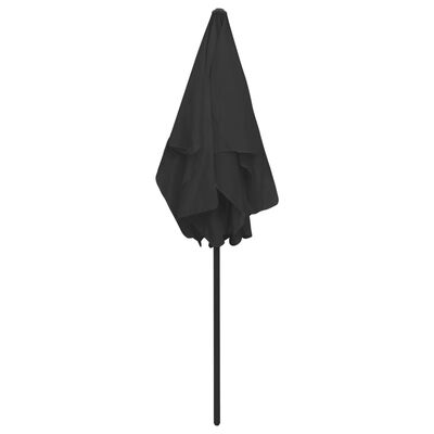 vidaXL Umbrelă de plajă, negru, 180x120 cm