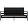 vidaXL Cadru pat cu tăblie 200x200 cm, negru, lemn masiv