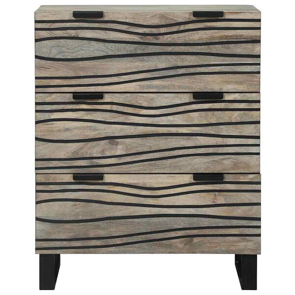 vidaXL Bufet cu sertar Alb 60 x 33.5 x 75 cm Lemn masiv de mango