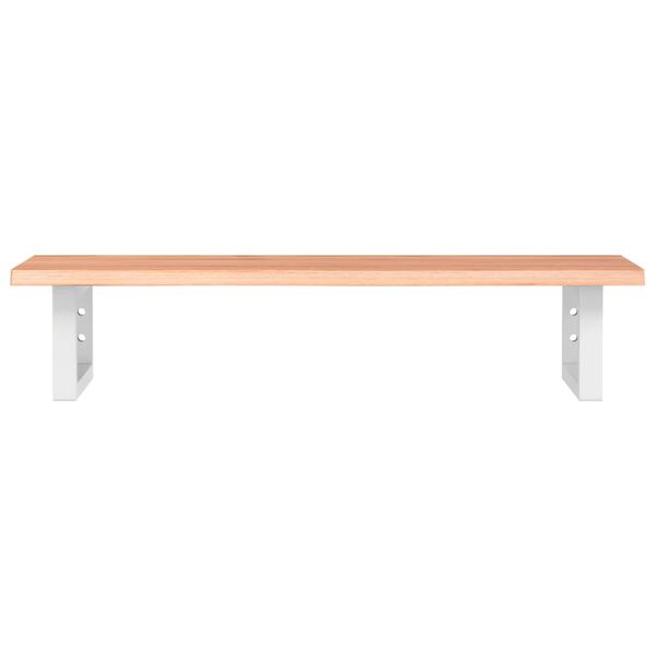 vidaXL Raft pentru lavoar montat pe perete, oțel și lemn masiv stejar