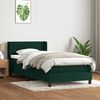 vidaXL Pat box spring cu saltea, verde &icirc;nchis, 80x220 cm, catifea