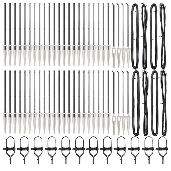 vidaXL St&acirc;lp de gard. 52 pcs Gri 3,2 x 3,2 x 105 cm