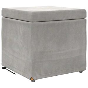 vidaXL Taburet Gri deschis 41 x 41 x 40 cm Catifea și lemn stratificat