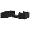 vidaXL Set mobilier de grădină cu perne, 6 piese, negru, poliratan
