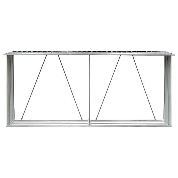 vidaXL Șopron depozitare lemne, oțel galvanizat, 330x84x152 cm, gri