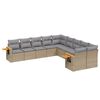 vidaXL Set canapele de grădină cu perne, 10 piese, bej, poliratan