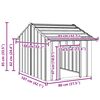 vidaXL Casă pentru c&acirc;ini cu acoperiș 83x130x85 cm oțel galvanizat