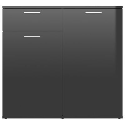 vidaXL Servantă, negru extralucios, 80x36x75 cm, PAL