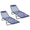 vidaXL Șezlong pliabil 2 pcs Bleumarin 182 x 55 x 85.5cm Textilenă