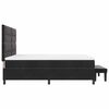 vidaXL Pat cu arcuri cu saltea cu headboard Negru 180 x 200 cm Catifea