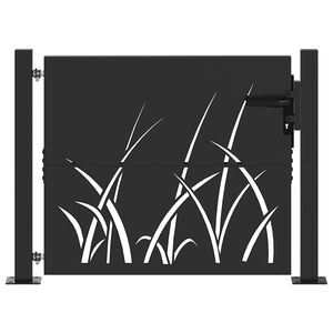 vidaXL Poartă de grădină 110 x 105 cm Oțel vopsit &icirc;n pulbere Blocat