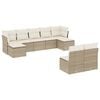 vidaXL Set canapele de grădină, 9 piese, cu perne, bej, poliratan