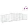 vidaXL Coșuri gabion arcuite 10 buc, 400x50x80/100 cm, fier galvanizat