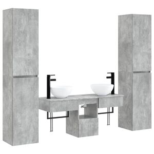 vidaXL Set de mobilier pentru baie 5 buc. Gri Beton 33 x 34,5 x 160 cm