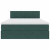 vidaXL Pat cu storage cu saltea Verde &icirc;nchis 140 x 200 cm Catifea