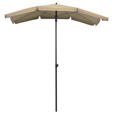vidaXL Umbrelă de grădină cu stâlp, gri taupe, 200x130 cm