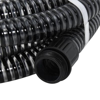 vidaXL Furtun de aspirație cu racorduri din alamă, negru 1,1" 25 m PVC
